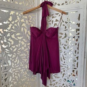 💖 Robert Rodriguez 100% Silk Plum Halter Top